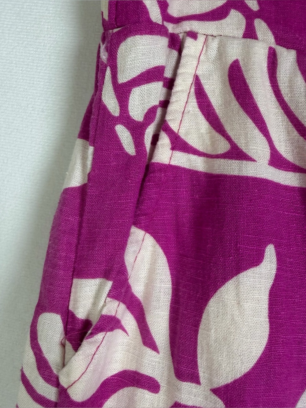Christian Siriano Women Sz L Pink Linen Blend Wide Leg Palazzo Pants Boho Indie - Picture 5 of 10